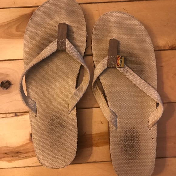 Rainbow Shoes - Rainbow textured flip flops